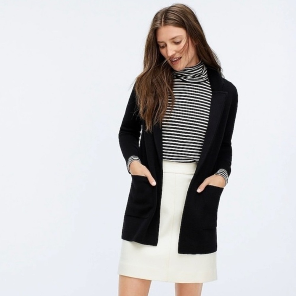 NWT J. Crew Chelsea Sweater Blazer Jacket BA866 Black